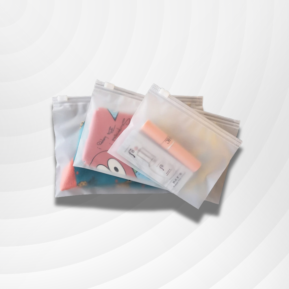 Sacs de rangement givrés à fermeture éclair avec trou d’air – Lot de 10