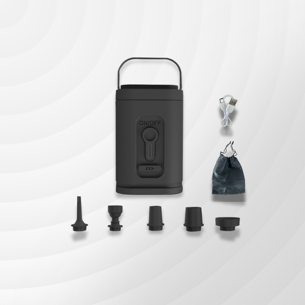 Pompe à air portable sans fil – Gonflage et dégonflage rapide avec 5 embouts
