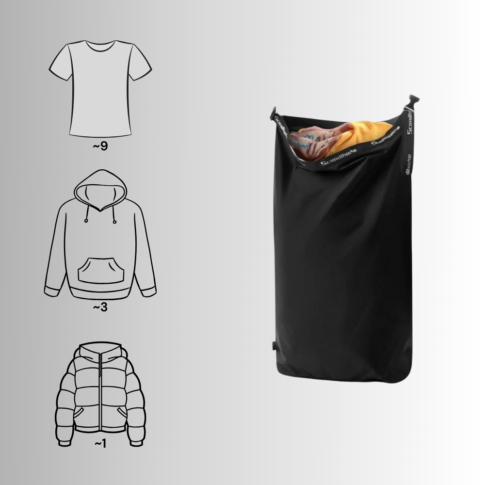 Sac de compression sous vide réutilisable – Étanche, léger, gain de place
