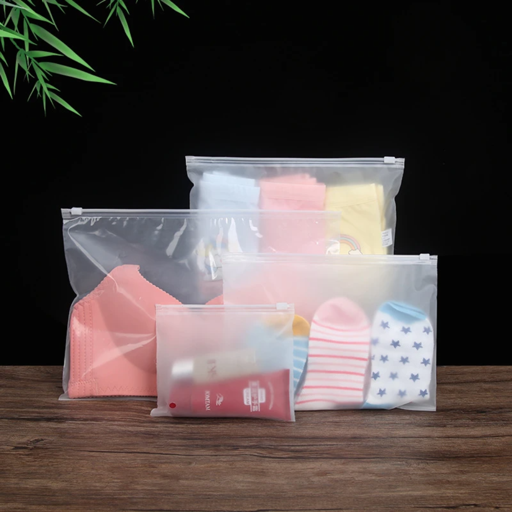 Sacs de rangement givrés à fermeture éclair avec trou d’air – Lot de 10