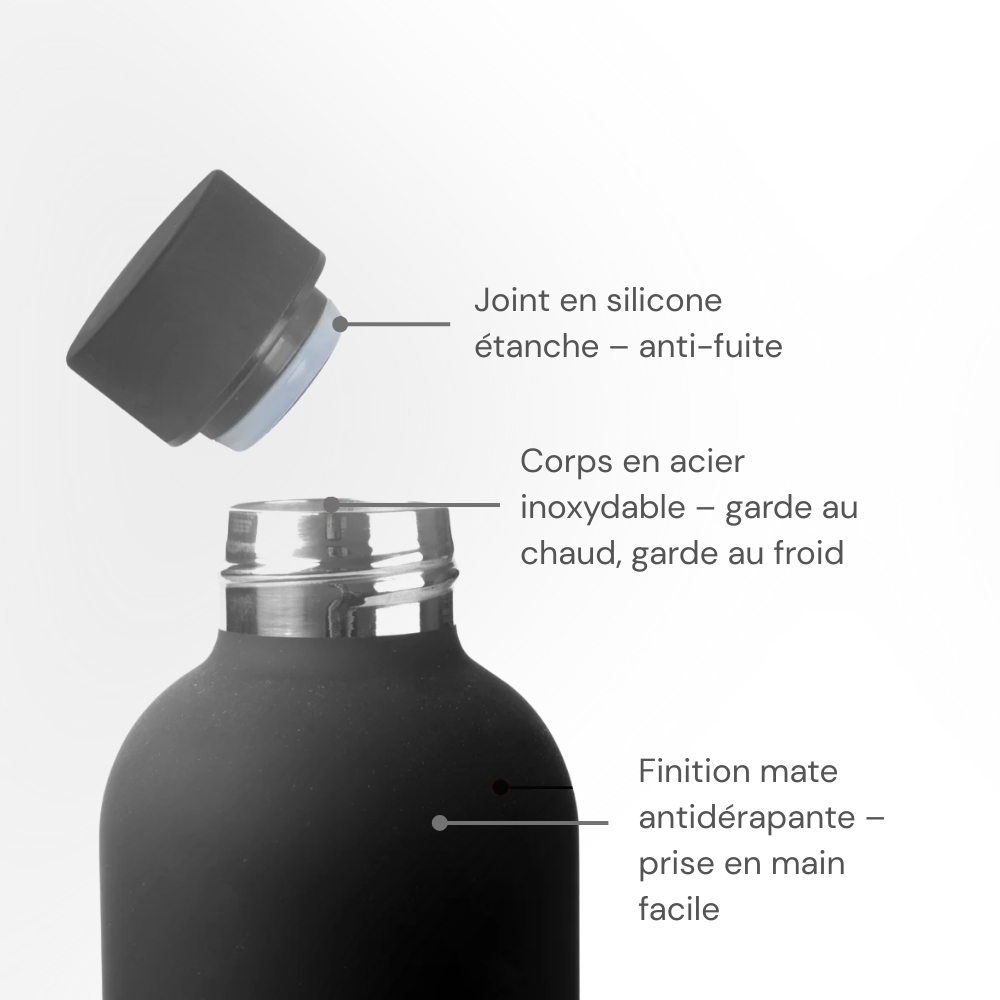 Thermos inox isotherme 500ml – Bouteille étanche boissons chaudes et froides