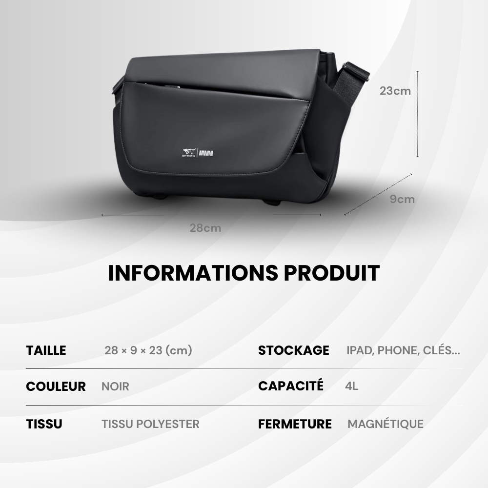 VoyagerOne – Sac bandoulière minimaliste, prêt à tout
