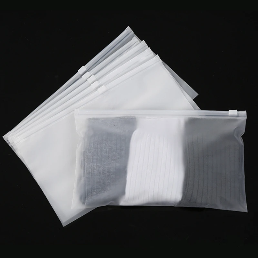 Sacs de rangement givrés à fermeture éclair avec trou d’air – Lot de 10