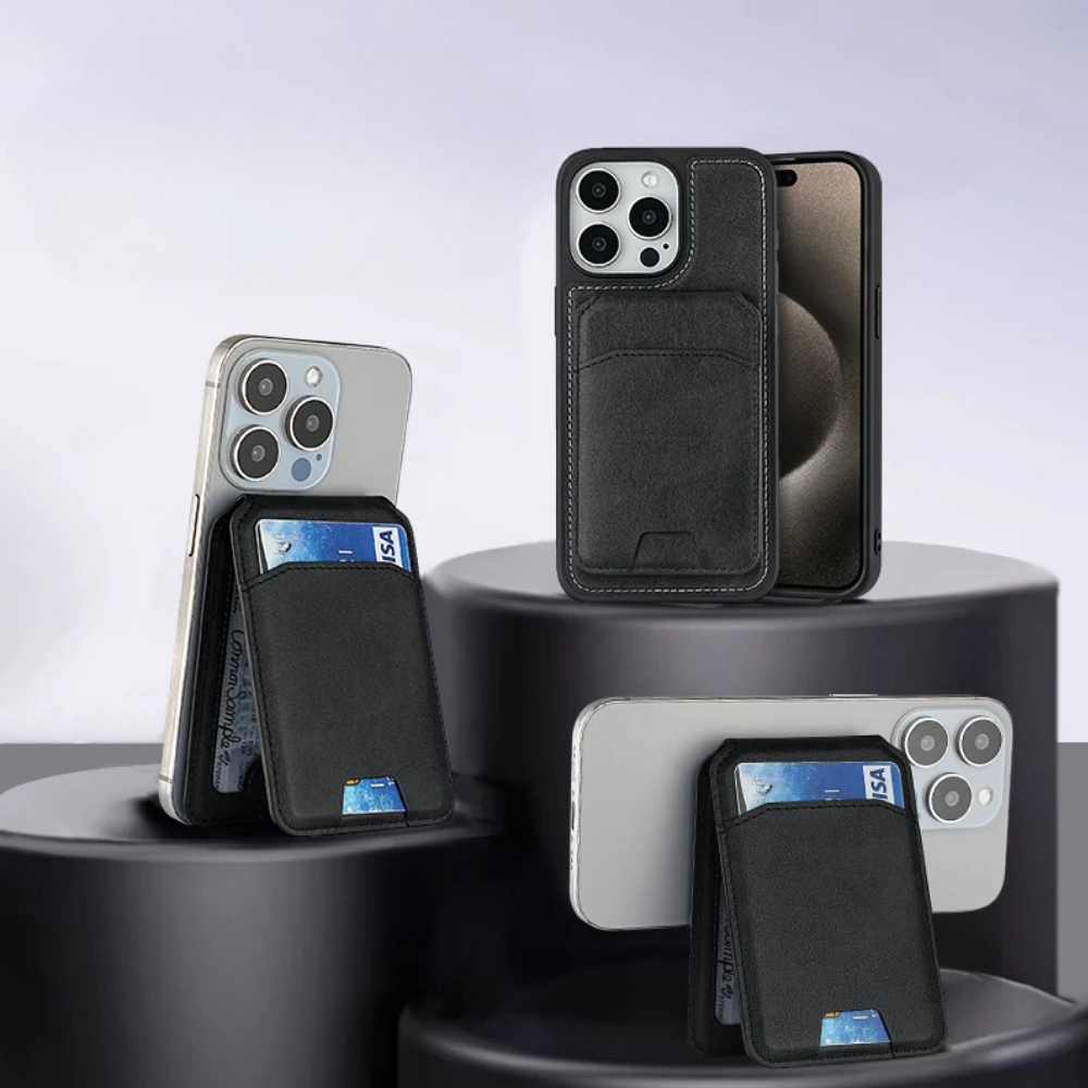 Étui portefeuille luxe cuir magnétique – Compatible iPhone 16/15/14 Pro Max
