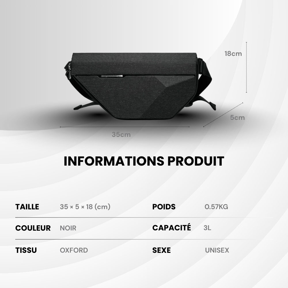 FlexRoute – Sac bandoulière polyvalent