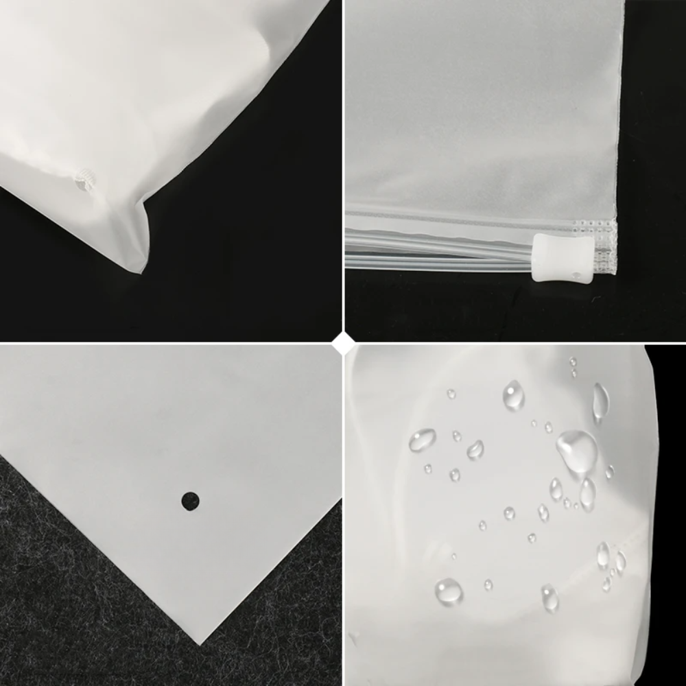 Sacs de rangement givrés à fermeture éclair avec trou d’air – Lot de 10