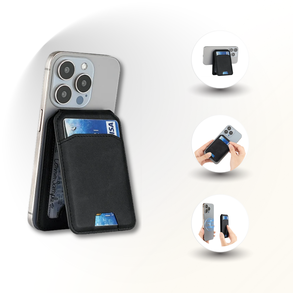 Étui portefeuille luxe cuir magnétique – Compatible iPhone 16/15/14 Pro Max
