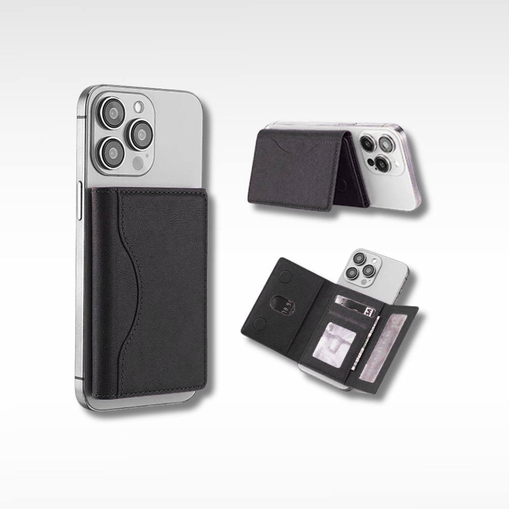 Portefeuille magnétique iPhone Magsafe – Étui cuir PU avec 6 cartes