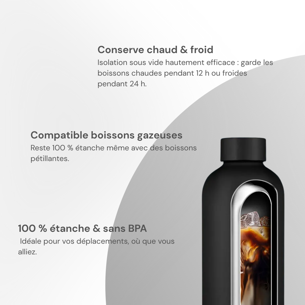 Thermos inox isotherme 500ml – Bouteille étanche boissons chaudes et froides