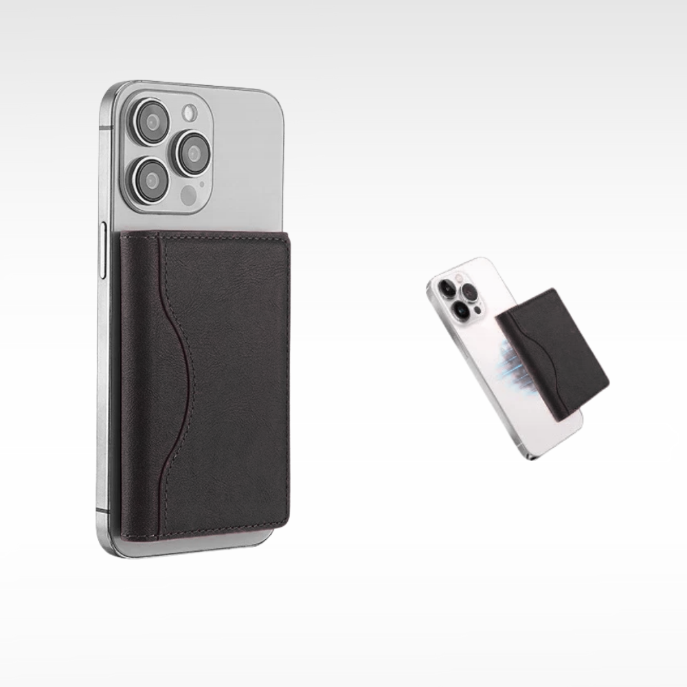 Portefeuille magnétique iPhone Magsafe – Étui cuir PU avec 6 cartes