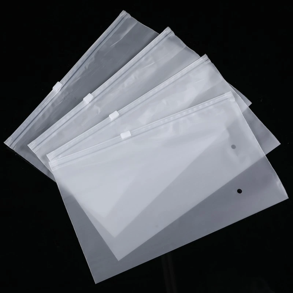 Sacs de rangement givrés à fermeture éclair avec trou d’air – Lot de 10