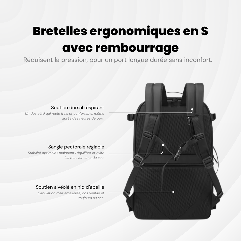 SoftBack — 27 à 37L — Sac à dos Extensible et à Compression