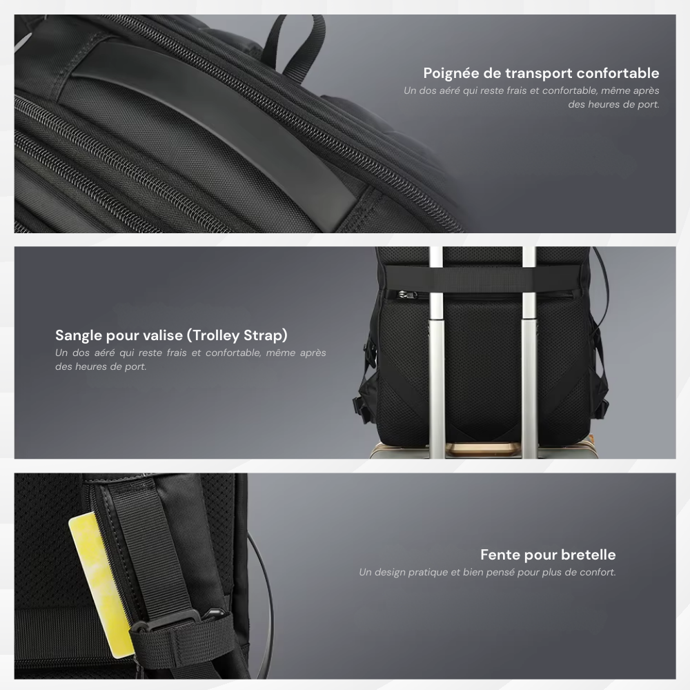 SoftBack — 27 à 37L — Sac à dos Extensible et à Compression