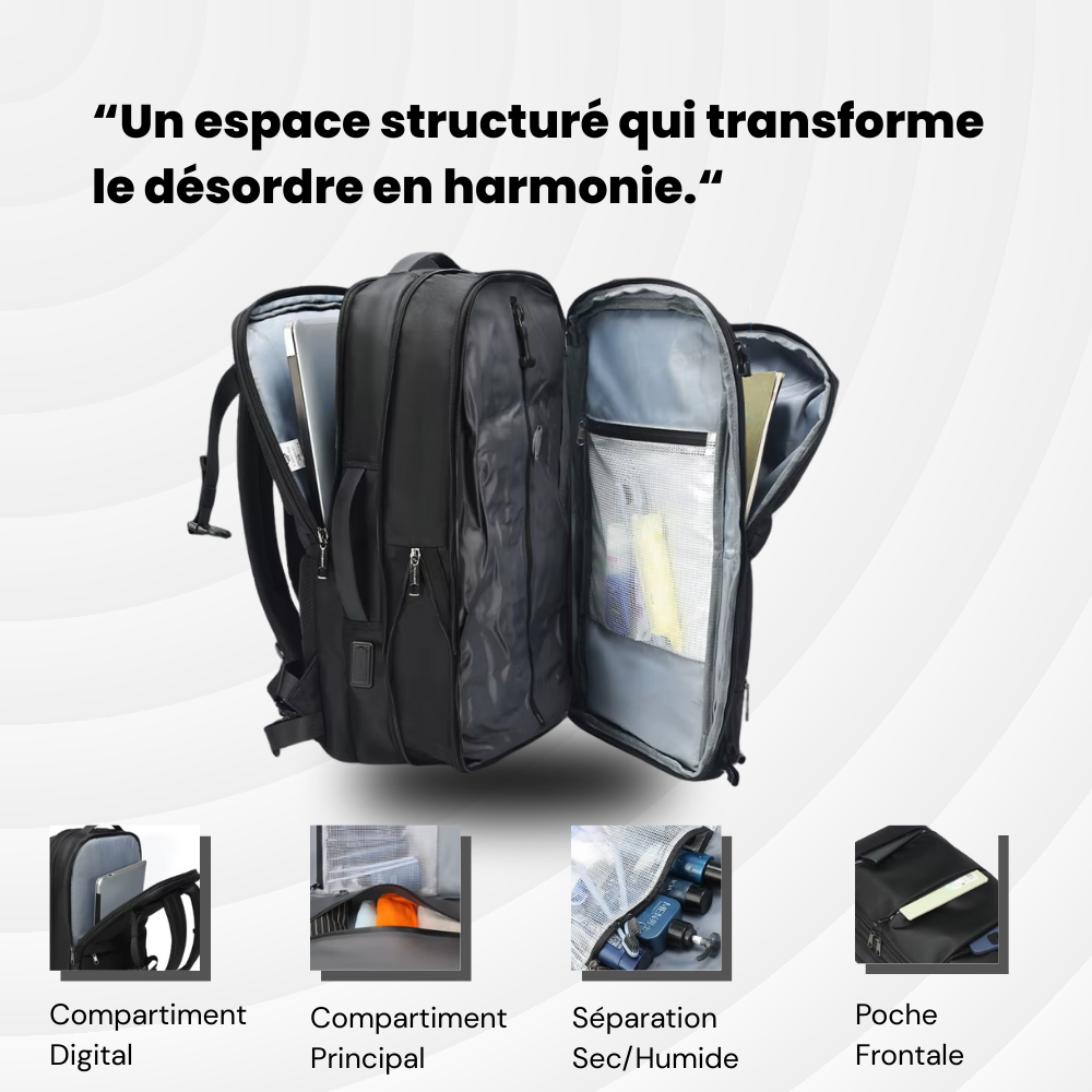 SoftBack — 27 à 37L — Sac à dos Extensible et à Compression