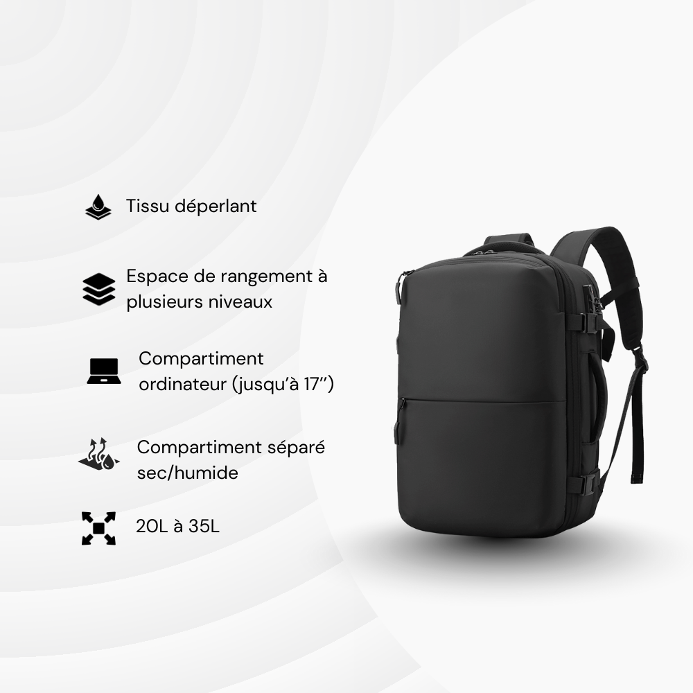Nomadlite — 20 à 35L Sac à dos extensible et à Compression