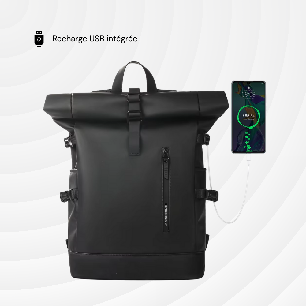 Roll NomadBack — 20 à 27 L - Sac à dos extensible & USB