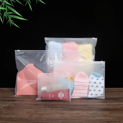 Sacs de rangement givrés à fermeture éclair avec trou d’air – Lot de 10