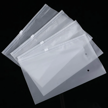 Sacs de rangement givrés à fermeture éclair avec trou d’air – Lot de 10