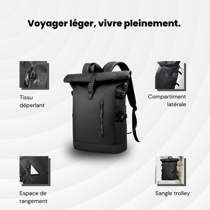 Roll NomadBack — 20 à 27 L - Sac à dos extensible & USB