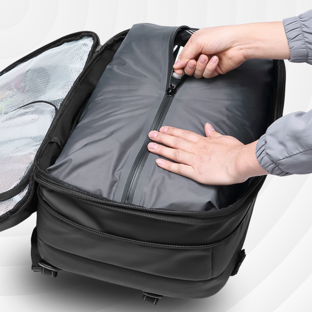 NomadLock — 25 à 50L – Sac à Dos Étanche & Extensible à Compression